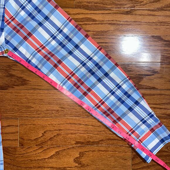 Vineyard Vines Preppy Slim Fit Blue Red Plaid Whale Button Up Shirt Size Small - Picture 14 of 14